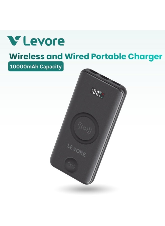 ليفور 3 في 1 شاحن لاسلكي PD 20W 10000mAh 3 Port Black LP431-BK - Image 1